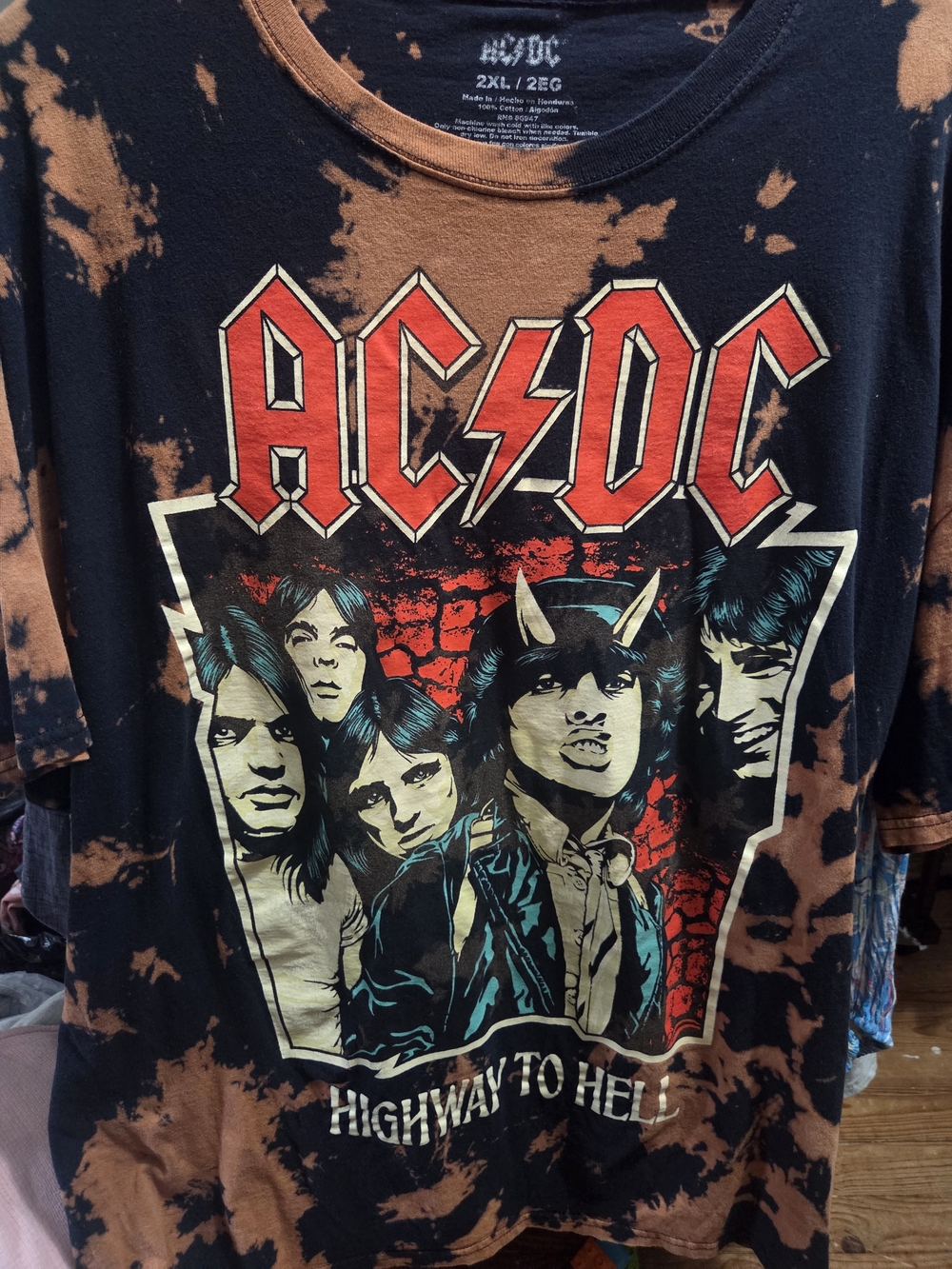AC/DC "Highway to Hell" Tie-Dye Band Tee 2X